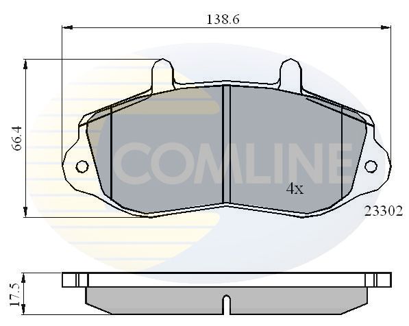 Комплект гальмівних накладок, дискове гальмо, Comline CBP01021