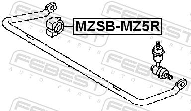 FEBEST MZSB-MZ5R Mounting, stabiliser bar