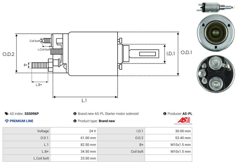 AS-PL SS0096P Solenoid Switch, starter