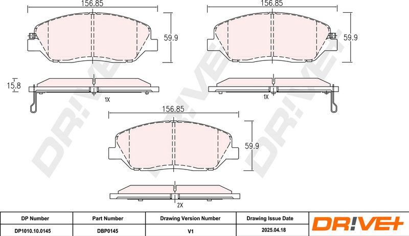 Set placute frana,frana disc DP1010.10.0145 Dr!ve+