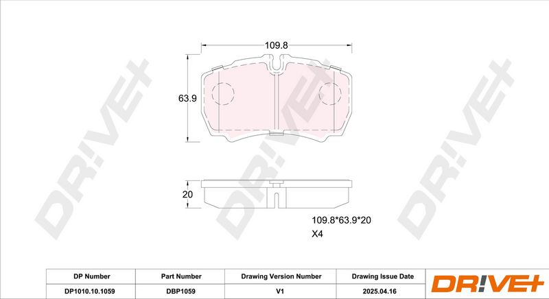 Set placute frana,frana disc DP1010.10.1059 Dr!ve+