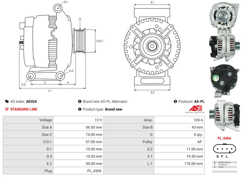 AS-PL A0324 Alternator