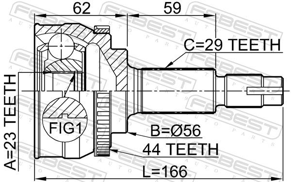 FEBEST 0210-072A44 Joint Kit, drive shaft