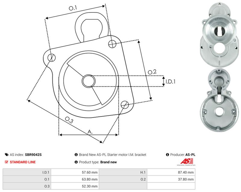 AS-PL SBR9042S Starter Lid, carburettor