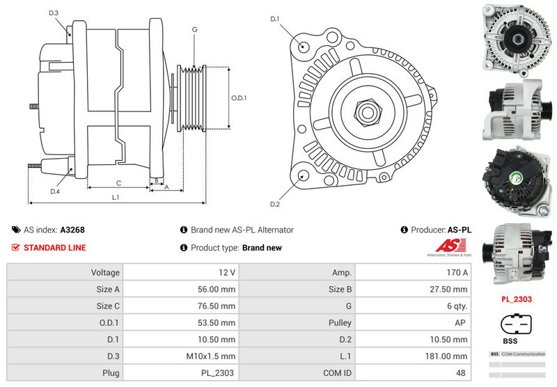 AS-PL A3268 Alternator