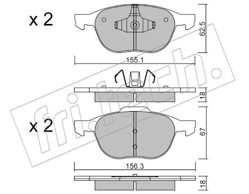 fri.tech. 550.0 Brake Pad Set, disc brake