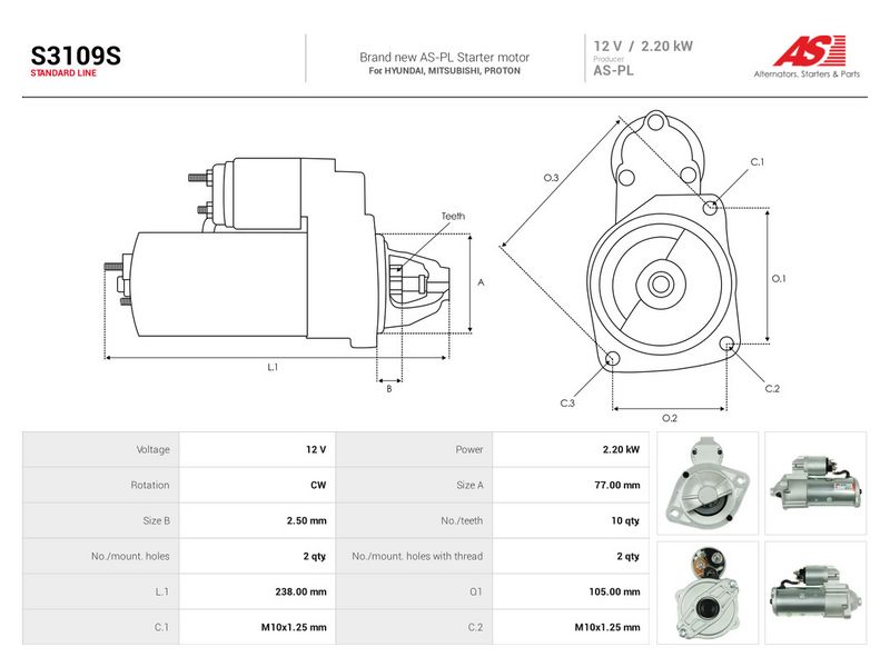 Starter, AS-PL S3109S