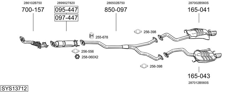 BOSAL kipufogórendszer SYS13712