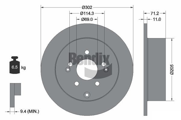 BENDIX Braking féktárcsa BDS1812