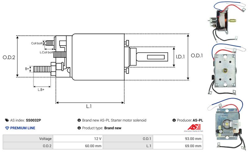 AS-PL SS0032P Solenoid Switch, starter