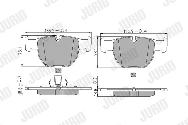 JURID LANDROVER тормозные колодки передний Range Rover III 02-