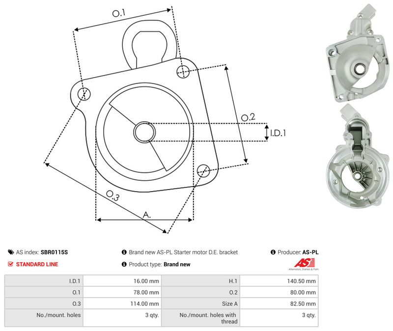 AS-PL SBR0115S Starter Lid, carburettor