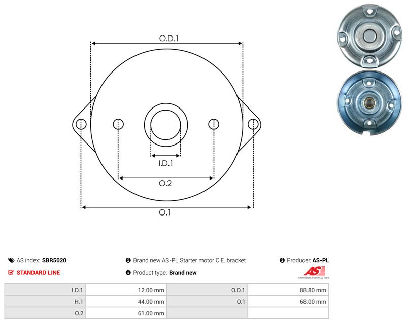 AS-PL SBR5020 Starter Lid, carburettor
