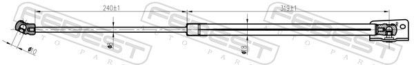 FEBEST 12117-011RH Gas Spring, boot/cargo area