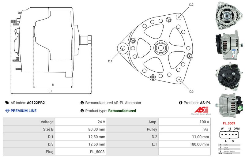 AS-PL A0122PR2 Alternator