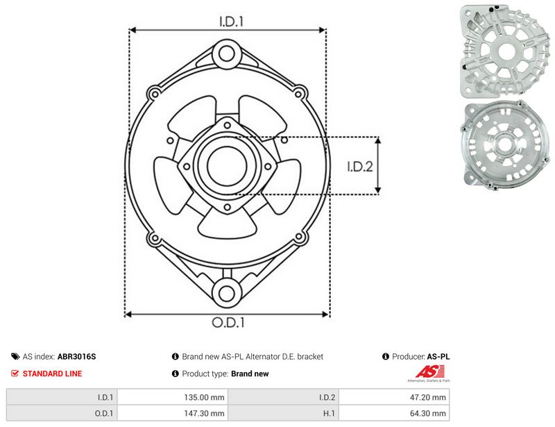 AS-PL ABR3016S Protective Cap, alternator