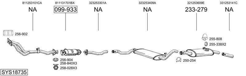 BOSAL kipufogórendszer SYS18735