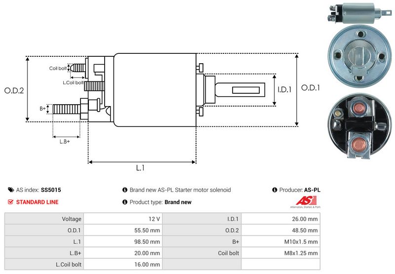Magnetlülitus, starter, AS-PL SS5015