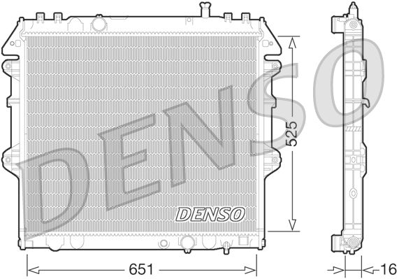 Радіатор, система охолодження двигуна, Denso DRM50069