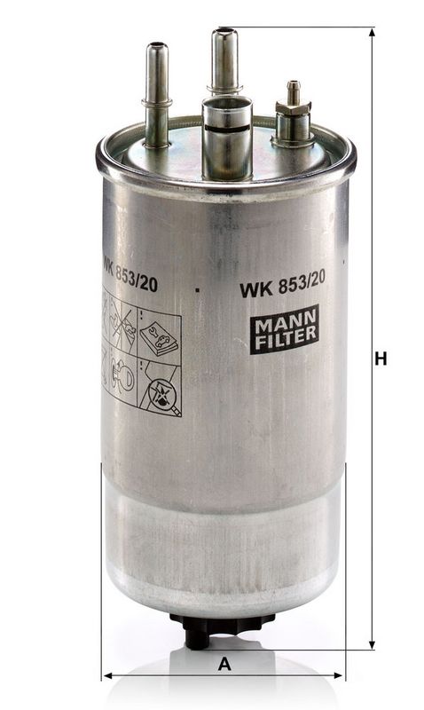 Kütusefilter, MANN-FILTER WK 853, 20