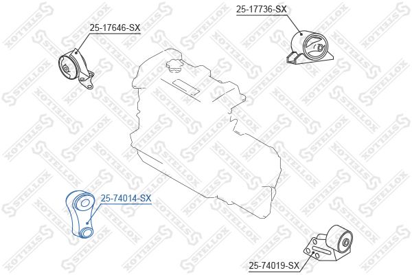 STELLOX 25-74014-SX Mounting, engine