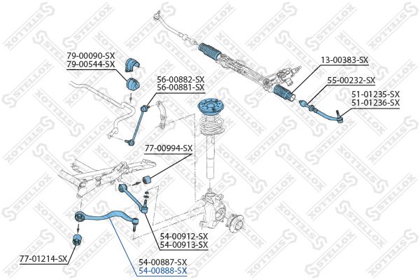 STELLOX 54-00888-SX Control/Trailing Arm, wheel suspension