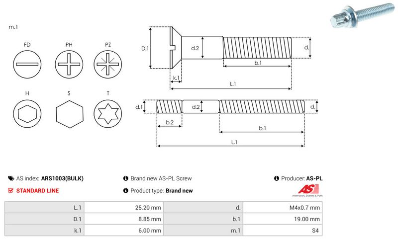 AS-PL ARS1003(BULK) Repair Set, alternator