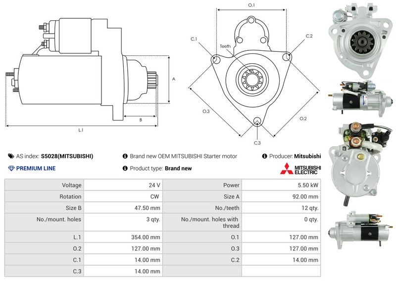 AS-PL S5028(MITSUBISHI) Starter
