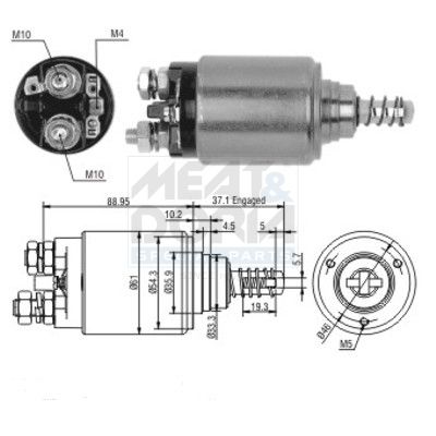 MEAT & DORIA Magneetschakelaar, startmotor 46116