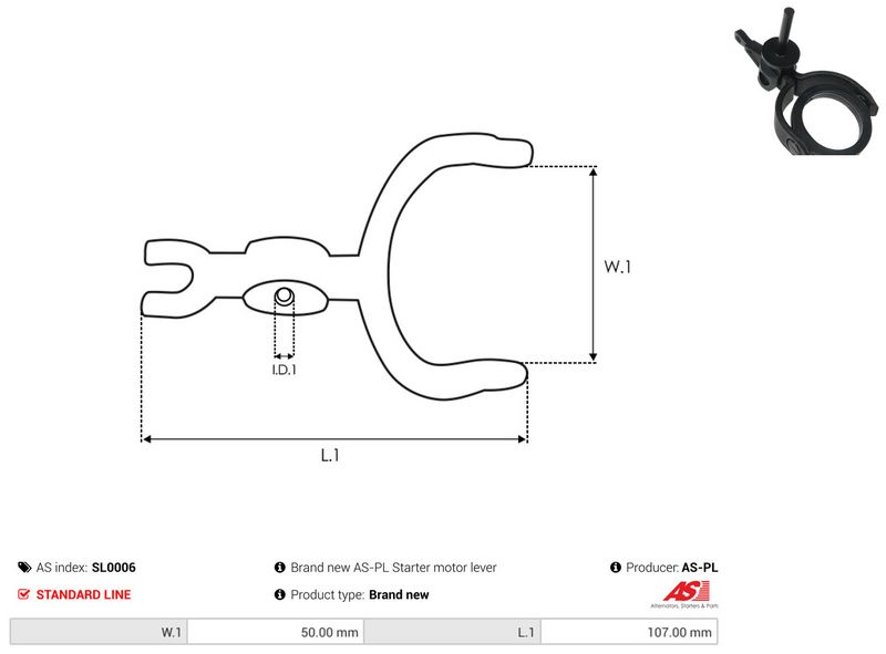 AS-PL SL0006 Starter Lever, carburettor