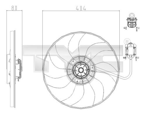 TYC ventilátor, motorhűtés 825-0019