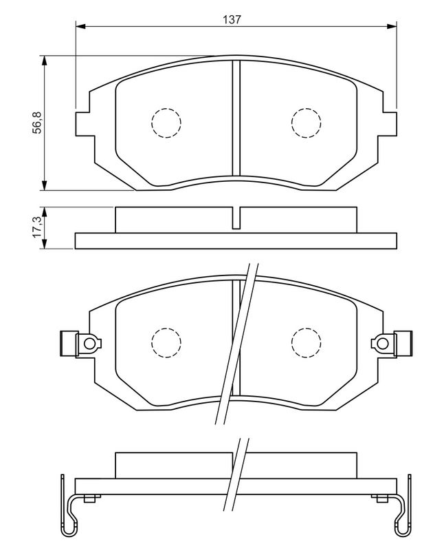 BOSCH 0986494558 Diskinių stabdžių kaladėlių komplektas