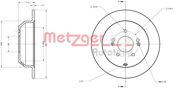 METZGER féktárcsa 6110460