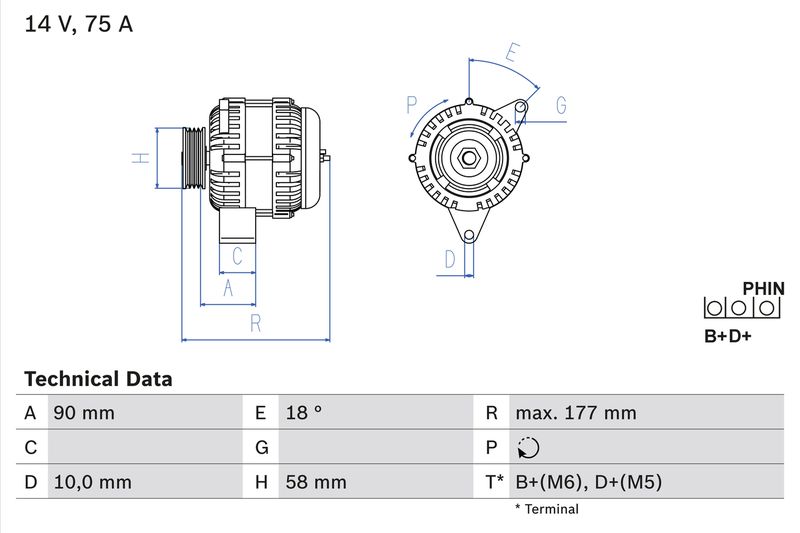 BOSCH Dynamo / Alternator 0 986 049 111