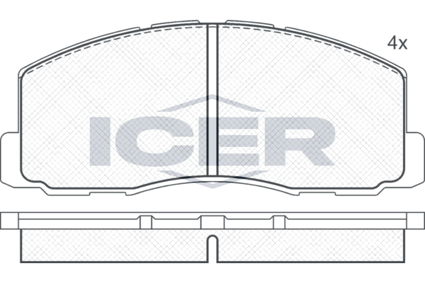 комплект спирачно феродо, дискови спирачки ICER