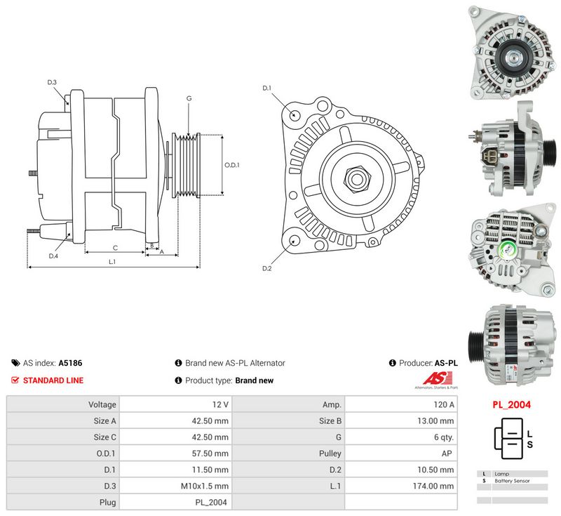 AS-PL A5186 Alternator