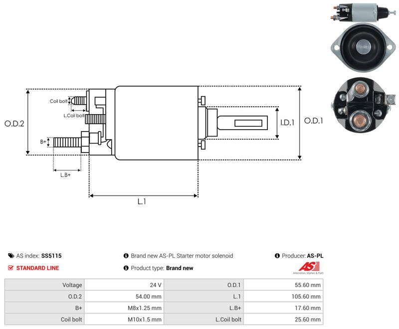 AS-PL SS5115 Solenoid Switch, starter