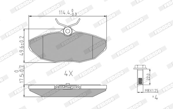 FERODO FDB1486 Brake Pad Set, disc brake