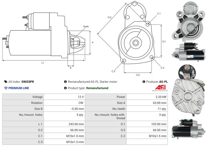 AS-PL S9033PR Starter