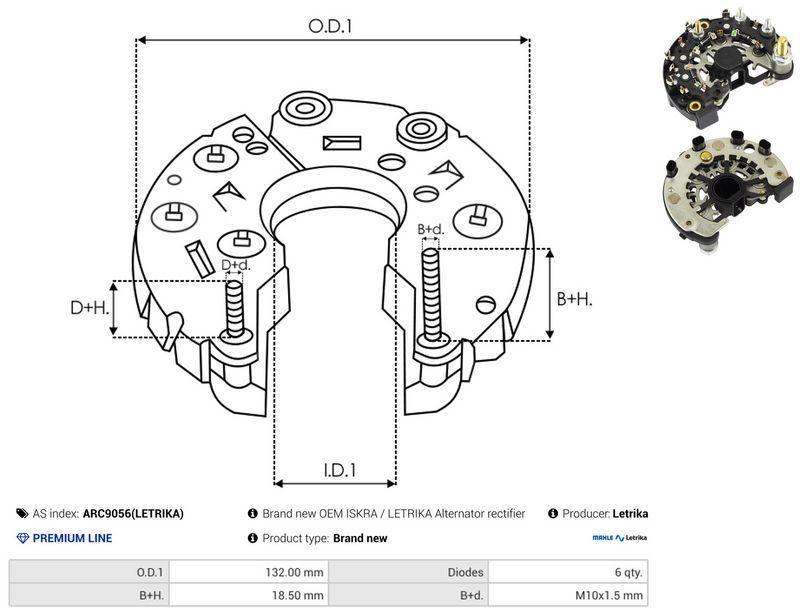AS-PL ARC9056(LETRIKA) Rectifier, alternator