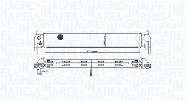 Радіатор, система охолодження двигуна, Magneti Marelli 350213166800