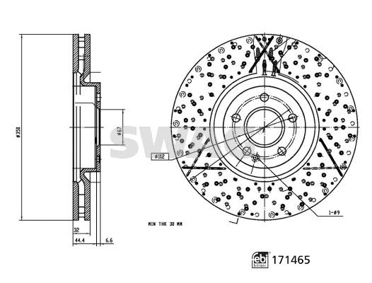 SWAG 33 10 0913 Brake Disc