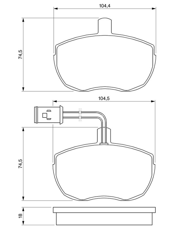 BOSCH 0986424172 Brake Pad Set, disc brake