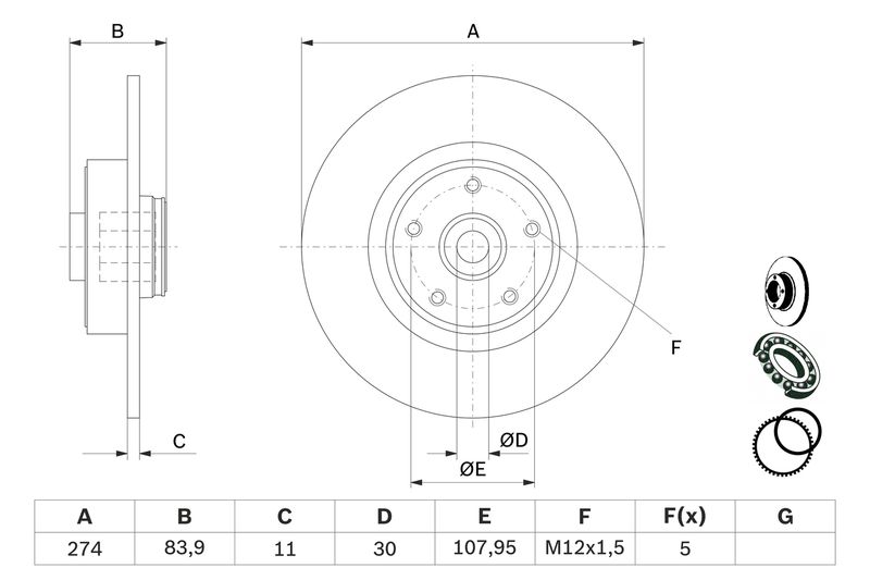 BOSCH 0 986 479 273 Brake Disc