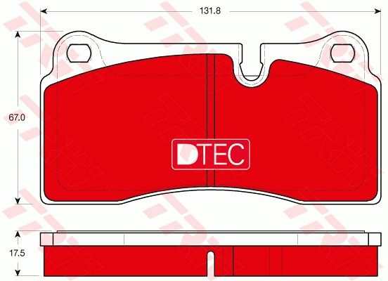 Комплект гальмівних накладок, дискове гальмо, Trw GDB1816DTE