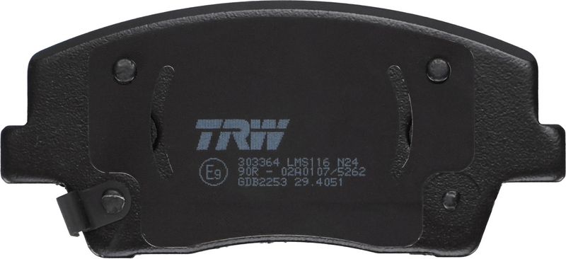Piduriklotsi komplekt, ketaspidur, TRW GDB2253