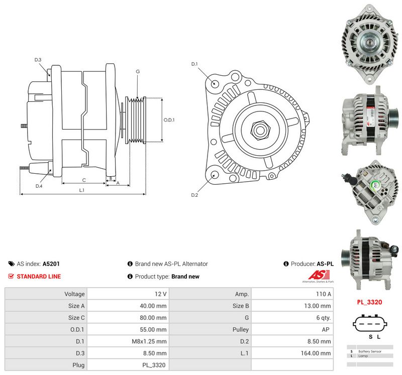 AS-PL A5201 Alternator