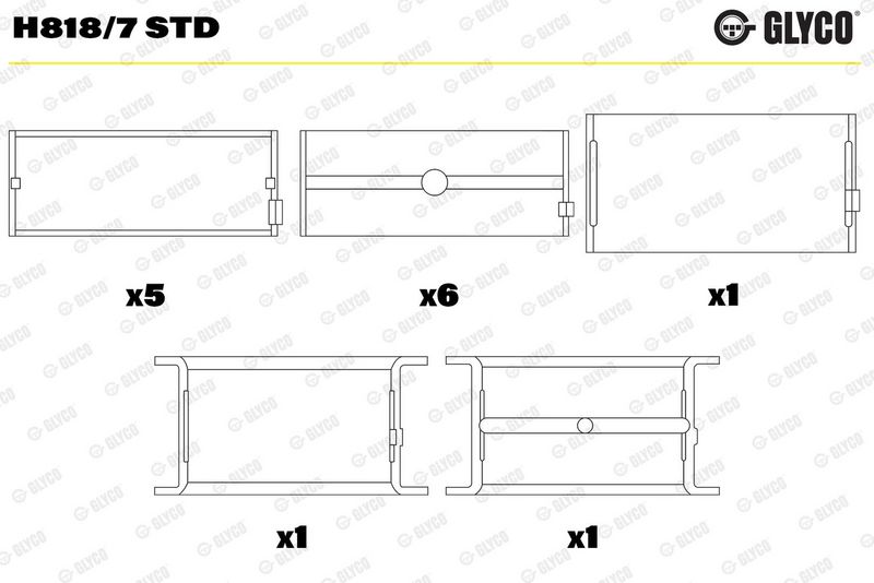 Coussinet+vilebrequin GLYCO H818/7 STD