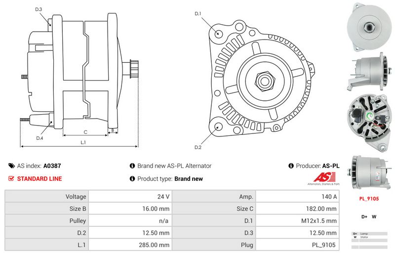 AS-PL A0387 Alternator