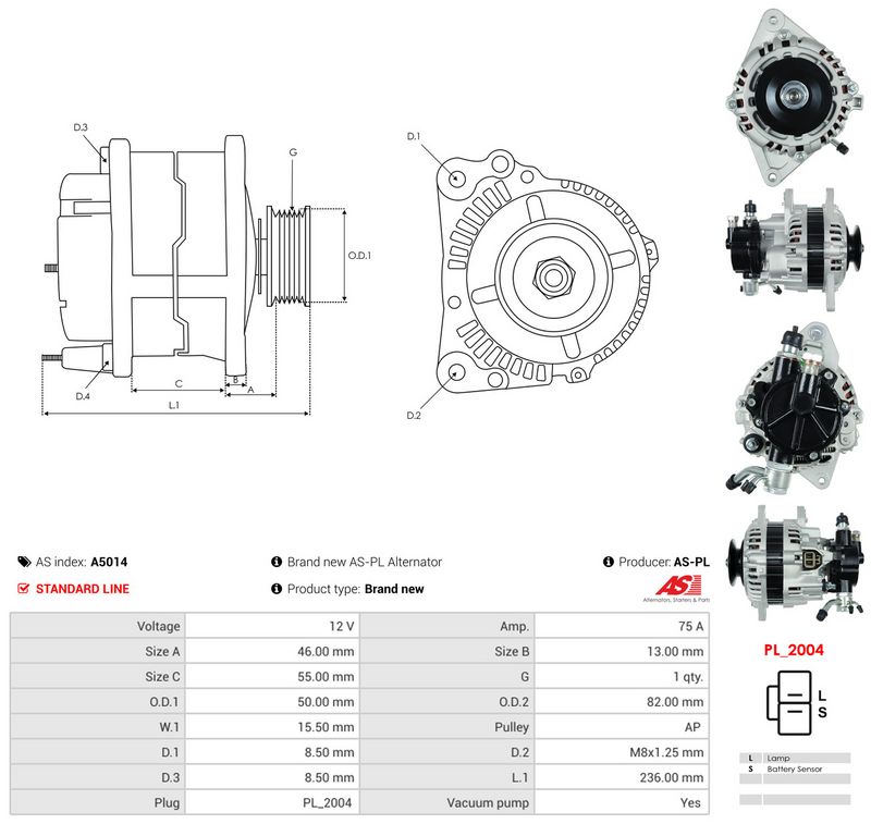 Generaator, AS-PL A5014